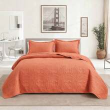 3 Pcs Bed Comforter Set,Queen Comforter Set,Edredones Para Cama Queen Size Quilt Bedding Set,Army Green Cozy Microfiber Quilt,Modern Geometric 3-Piece Set(1 Quilt+2 Pillow Shams) King 104''X96'' Fluffy Skin-Friendly Lightweight Warm Breathable Soft Plush All-Season Quilt For Bedroom Home Living Room Dorm Office Apartment Decor - Orange - View 12