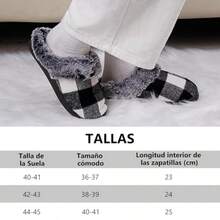 Pantuflas para Hombres y Mujeres Comodas Con Suelas Antideslizantes Espuma Viscoelástica y Felpa Gruesa para Interiores y Exteriores-035 - 24,0 centímetros - Ver 1