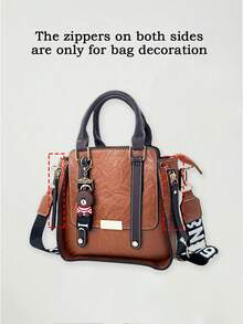 Women Fashion Handbags Top Handle Shoulder Bag Wallet Classic Vintage PU Leather Shoulder Bag Casual Crossbody Bags For Valentine's Day Use - 棕色 - 查看 7
