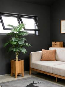Kmitang Cây cọ nhân tạo cỡ lớn 65-90cm, cành cây Monstera giả, lá cọ bằng nhựa với cảm giác như thật, vật trang trí trung tâm màu xanh lá cây cho nhà cửa, ngoài trời, sân vườn, đám cưới, tiệc tùng, 1 cây (Không bao gồm chậu) - Nhiều màu - Xem 5