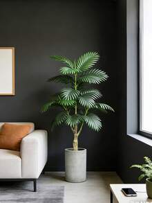 Kmitang Cây cọ nhân tạo cỡ lớn 65-90cm, cành cây Monstera giả, lá cọ bằng nhựa với cảm giác như thật, vật trang trí trung tâm màu xanh lá cây cho nhà cửa, ngoài trời, sân vườn, đám cưới, tiệc tùng, 1 cây (Không bao gồm chậu) - Nhiều màu - Xem 6