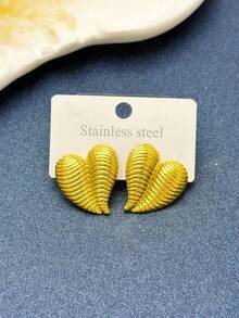 8-Piece Set - (Random Styles) Stainless Steel Gold Earrings, Elegant Style, Hypoallergenic Stainless Steel Earring Set, The Perfect Gift For Female Friends. - Gold - View 8