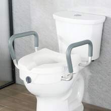 Raised Toilet Seat 5 Height Raised 350 Lbs Weight Capacity For Round And Elongated Toilet Twist Lock Installation19.1 - 21.7 Adjustable Width For Elderly Handicap Patient Pregnant M - trắng - Xem 9