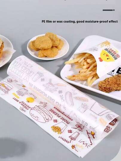 Papel encerado desechable para hamburguesas, bandeja de papel absorbente de aceite, papel de embalaje para hornear pan, platos para pizza, sándwiches, freidora de aire