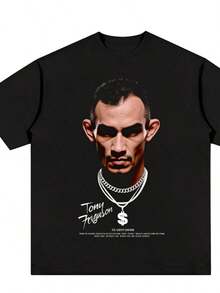 2026 Spring Summer Boxing Oliveira Conner T-Shirt UFCsss Portrait Cottonsss Print Short Sleeve Fighting Men And  Fashion Brand - màu đen - Xem 1