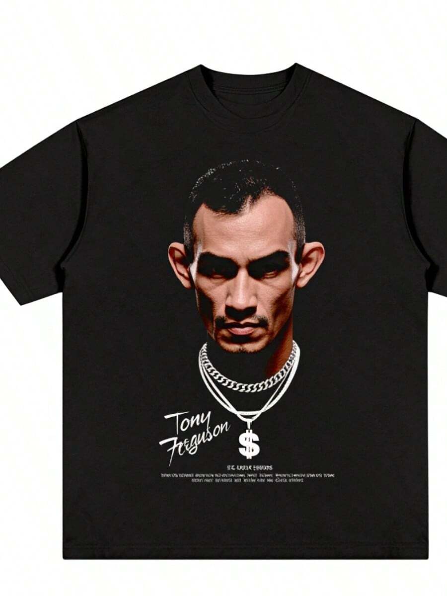 2026 Spring Summer Boxing Oliveira Conner T-Shirt UFCsss Portrait Cottonsss Print Short Sleeve Fighting Men And Fashion Brand - màu đen - Xem 1
