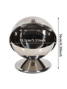 不锈钢咖啡糖罐带盖，球形厨房调味罐 - 銀色 - 查看 4