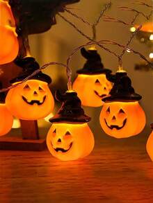 1 pieza Luces Cadena Led Calabaza 3 M decorativas en forma de bombilla Halloween  Guirnalda, alimentadas por USB y batería, Luces decorativas en forma de bombilla LED - Naranja - Ver 1