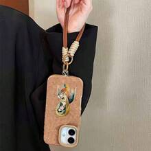 1 件装经典简约棕色皮革女神元素软壳保护套，带挂绳，兼容 17/17 Pro/17 Pro Max/11/12/13/14/15/16/17 Pro Max 系列 - 彩色 - 查看 2