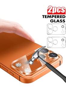 2pcs - Transparent Tempered Glass Camera Lens Protector, Compatible With IPhone 17 Pro Max, 17, 17 Pro, 17 Air, 16 Pro, 16 Pro Max, 16 Plus, 15 Pro Max, 15, 15 Pro, 15 Plus, 14 Pro Max, 14 Pro, 14 Pro Plus, 13 Pro Max, 13 Pro, 12 Pro Max, 12 Pro, 12 Pro, 12 Pro, 11 Series. 9H Hardness, Anti-Explosion And Anti-Scratch, Phone Lens Protective Film. - Clear - View 1