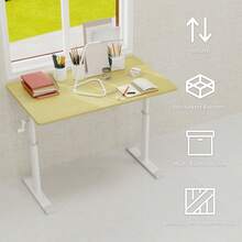 Study Desk - Height Adjustable, Multifunctional Home/Office, Compact Design, Multicoloured Optional. - C - View 3