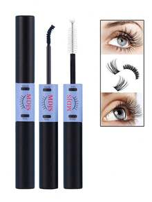 1pc 6ml Upgraded Black Lash Adhesive & Sealant, 2-In-1 Kit For Individual & Cluster Lash Extensions, Waterproof Strong Hold Glue, Complete DIY Accessories For False Eyelash Application - Black - View 2
