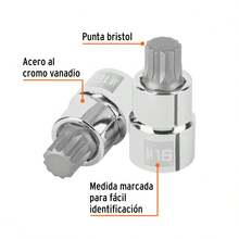 2-Piece Kit - M5 Long Point Bristol Socket, 1/2" Drive, Truper - A - View 3
