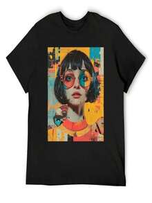 Distressed Jazz Age Jumble T-Shirt Vintage T Shirts Summer Shirt Designer Shirts Mens Fashion - Đen (Đen 12) - Xem 1