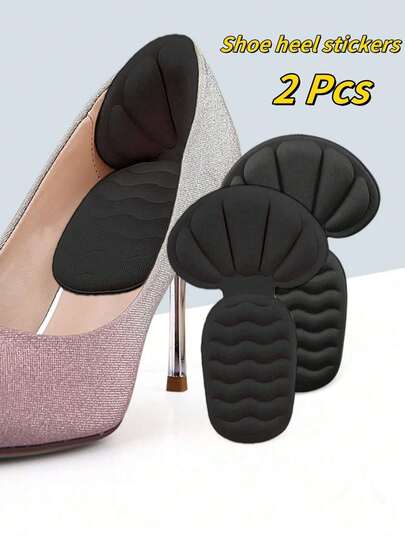 QKC 1 Pair New Sponge Heel Pads, Shoe Heel Protectors, Suitable For Men And Women With Larger Shoe Size. The Cushion Pad Can Improve Shoe Fit And Comfort, Effectively Prevent Heel Slippage And Blisters, Applicable For Women's High Heels And Men's Sneakers