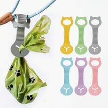 shuo ni mao yi Outdoor Cat Dog Poop Bag Holder, Silicone Clip Pet Waste Bag Dispenser, Pet Cleaning Supplies, Dog Poop Bag Leash Clip - Multicolor - View 3