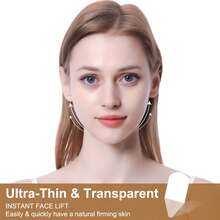 4pcs Adjustable Face Lift Tape With 20pcs Replaceable Transparent Invisible Lifting Patches, Facial Contouring And Tightening - Clear - View 3