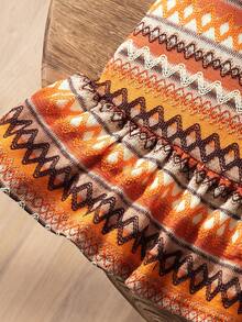 两件套女童休闲可爱连衣裙，碎花吊带时尚橙色连衣裙+橙棕色提花针织连衣裙 - 橘色 - 查看 6