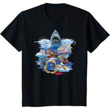 Camiseta de collage de póster de Jaws - Negro - Ver 7