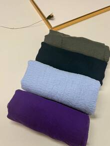 1pc Plain Casual Comfortable Elegant Classic Spring/Autumn New Versatile Beach Headscarf Sun Protection Stylish Combination Women Scarf - A - View 16