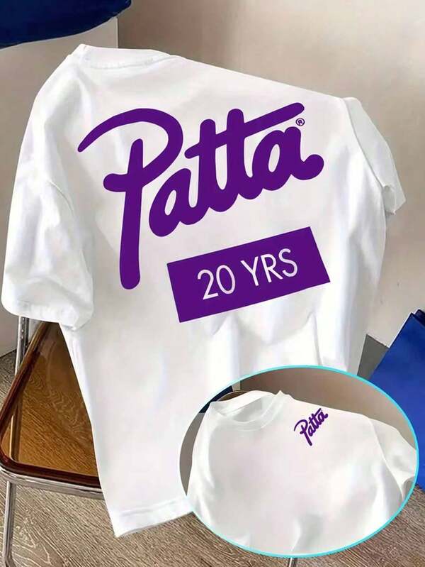 Patta 20th Anniversary Edition T-Shirt, A Casual And Relaxed Men's T-Shirt, Made Of Soft And Comfortable Pure Cotton, With A Crew Neck And Short Sleeves. Suitable For Parties, Outings, And Commuting.