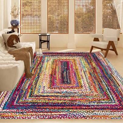 1개 레인보우 러그 - 거실, 침실 등에 적합 - 미국 북유럽 스타일 욕실 장식