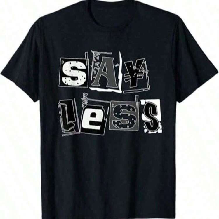 Camiseta para Hombre Camiseta Gráfica para Hombre Marrón Diga Menos Camiseta Gráfica de Color Marrón Tela Suave, Transpirable, Cómoda Camisetas de Manga Corta Perfectas para el Verano GQWO - Negro 16 - Añade 12