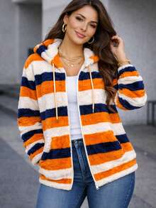 Sudadera Polar Ligera Delgada Calientita Para Dama Con cierre de uso diario casual - Multicolor 9 - Ver 1