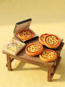 POKOJA LAND 2pcs Miniature Toy Pizza, Food Play Scene Accessories For OB11 Doll House Food,Doll Miniature,Mini Toy Food, Dolls,Mini Items,Pizza Party - Multicolor - View 1