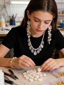 20/50/100/150/200片装亚克力叶子花朵吊坠，透明叶子吊坠，适用于珠宝制作、手链、项链、耳环等。 - 彩色 - 查看 2