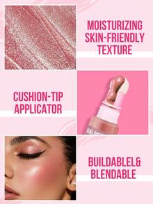MISSLYN - Love At First Sight! Fashionable Blush - Creamy Shimmery Liquid Blush With Sponge Applicator, Buildable And Blendable, Radiant Color, Natural Makeup Finish, Nourishing Formula With Moisturizing Ingredients, Brightening And Softening, Ideal For Y2K Makeup, Parties, Beaches, Travels, Camping, Outdoor Activities, Gifts, For Rose Girls, New Year - Liquid Blush 02 - View 5