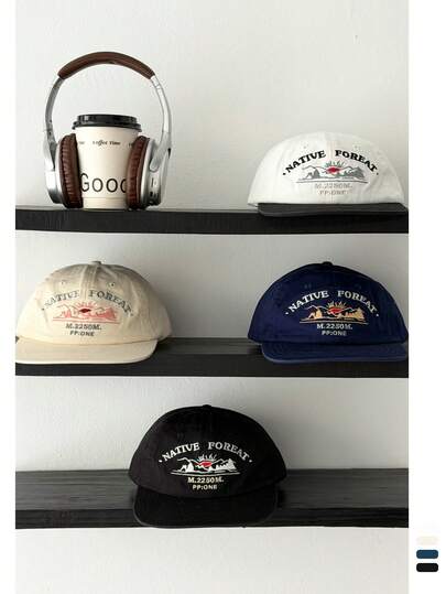 1pc Soft Crown Letter Embroidered Baseball Cap, Vintage Street Style Flat Brim Snapback Hat, Suitable For Large Head Circumference, Autumn/Winter New