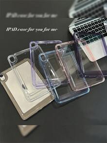 Minimalist Transparent Flat Protective Case Compatible With Apple Mini 6/7, Tab A7/A9, Pad 5/5 Pro, Pad SE11 And Other Space Tablets - Light Purple - View 1