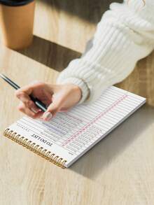 树形图案 1 件装 无日期待办事项笔记本/每日计划本/日程安排本/螺旋装订任务清单/日程本，提高效率，8.5 英寸 x 5.5 英寸，100 克纸张，返校季 - 方形 - 查看 6