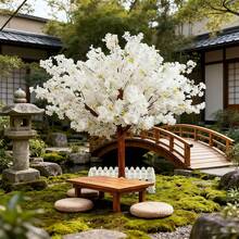 2.5mTall Potted Artificial Trees, Artificial Cherry Blossom Trees, Indoor Pink Artificial Cherry Blossom Trees Are Suitable For Valentine'S Day And Christmas Decorations, Seasonal Floral Decorations, Cherry Blossom Ornaments, Christmas Trees, Artificial Plant Decorations, Fall Home Decorations, Bedroom Decorations, And Thanksgiving Decorations. - 白色 - 查看 8