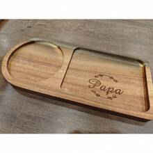 Personalized Tea & Biscuit Board, Christmas Gifts, Coffee And Snack Board, Engraved Board, Gifts For Tea And Coffee Lover, Wood Serving Tray Water Bottle Back To School,Warm Ambience, Autumn Home Refresh, Home Harmony,Office Decor - Mocha Brown - View 4
