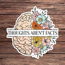 1 Stück "Gedanken sind keine Fakten" Aufkleber, Laptop Aufkleber mit Gehirn für psychische Gesundheit, Blumen Gehirn Vinyl, positive Erinnerung Geschenk, wasserfester Ablösbarer Aufkleber für Wasserflasche, CBT Zitat Aufkleber für Trinkflasche, Therapie Notizbuch Vinyl, perfektes Geschenk für psychische Gesundheit, süßer Blumen Gehirn Auto Aufkleber - S1908 - Übersicht 10