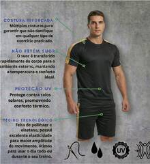 Men's Dry Fit Set With Embroidered Trim For Parties, New Year's, Summer - 黑 G.C. - 查看 3