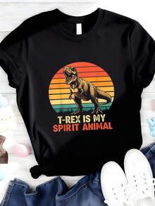 T-Rex Is My Spirit Animal  Dinosaur Fan Retro - Đen 5 - Xem 3