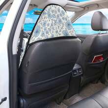 Retro Floral Print Car Seat Covers, For Women Boho Blue Flower Seat Protector Cover Nonslip Car Decor Accessories For Vehicle Car SUV Truck, White, Perfect Gift For Family Or Friends, Stylish Car Accessories Interior - 樣式 1 - 查看 2