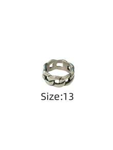 1pc Stainless Steel Unique Chain Design Niche Punk Style Hypoallergenic Waterproof Fade-Resistant Everyday Wear Men Ring - Chain Men's Ring 3 - View 12