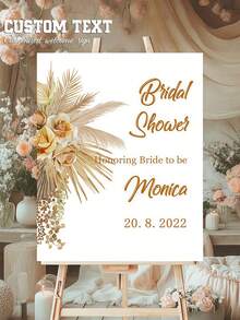 Papan Selamat Datang Pernikahan yang Dapat Disesuaikan dengan Teks yang Dipersonalisasi, Cocok untuk Pernikahan, Pesta Lajang, Acara Bridal Shower, Perayaan, dan Pesta Ulang Tahun. Dapat Menyesuaikan Nama dan Tanggal, Dihiasi dengan Motif Bunga Nuansa Hangat, Hadiah Kreatif dan Papan Selamat Datang yang Sempurna - Aneka warna 03 - View 8