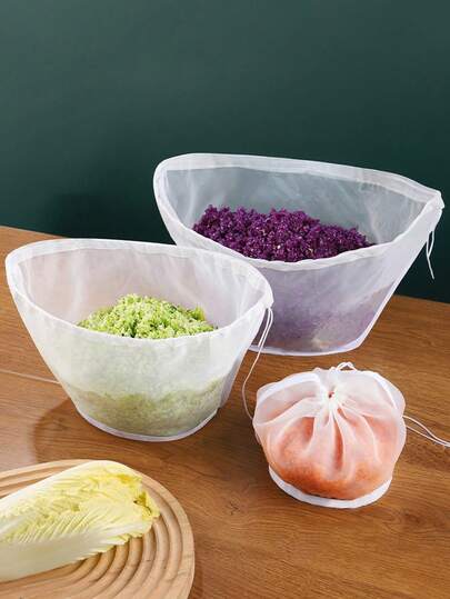 1pc Dumpling Filling Water Squeezing & Filtering Bag, Vegetable Filling Pie Filtering Bag, Home Food Squeezing Filtering Bag, Soy Milk & Residue Filtering Bag, Food Squeezing Snack Filtering Bag, Kitchen Filtering Bag Accessory, Nylon Material, Super Dense Mesh, High Efficiency Drainage