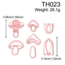 Whimsical Mushroom & Tulip Polymer Clay Cutter Set, DIY Tools For Handmade Girly Earrings & Jewelry Charms - Th23 - View 9