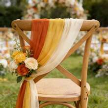 12PCS Sashes Chair Covers Wedding Aisle Decorations Polyester DIY Bows Universal For Wedding Banquet Reception Birthday Party Hotel Event Decoration - Multicolor - View 7