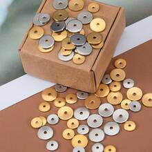 20pcs Stainless Steel Flat Round Spacer Beads, Gold Color, For DIY Jewelry Making Accessories, Bracelets, Necklaces, Jewelry Supplies - Stainless Steel Beads - View 4