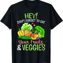 Camiseta de regalo "No olvides comer tus frutas y verduras" - Negro-4 - Ver 1