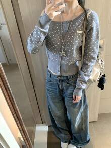 Women Cardigans - màu xám đá phiến - Xem 5