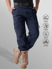 KEFITEVD Men's Tactical Pants Military Work Pants For Men Ripstop 9 Pockets Construction Trousers - 藏蓝色 - 查看 3
