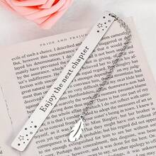 Stainless Steel Bookmark - Elegant Book Clip, Customizable With Text/Name, Bookmark Suitable For Paperback Books And E-Readers, Graduation Gift, Perfect For Book Lovers (Name/Info) - Ideal Reader's Choice Back To School - Square - View 2
